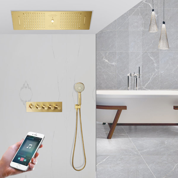 FontanaShowers Aversa Phone Controlled Thermostatic Rainfall Waterfall